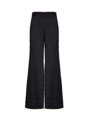 Piped Side-Zip Palazzo Pant