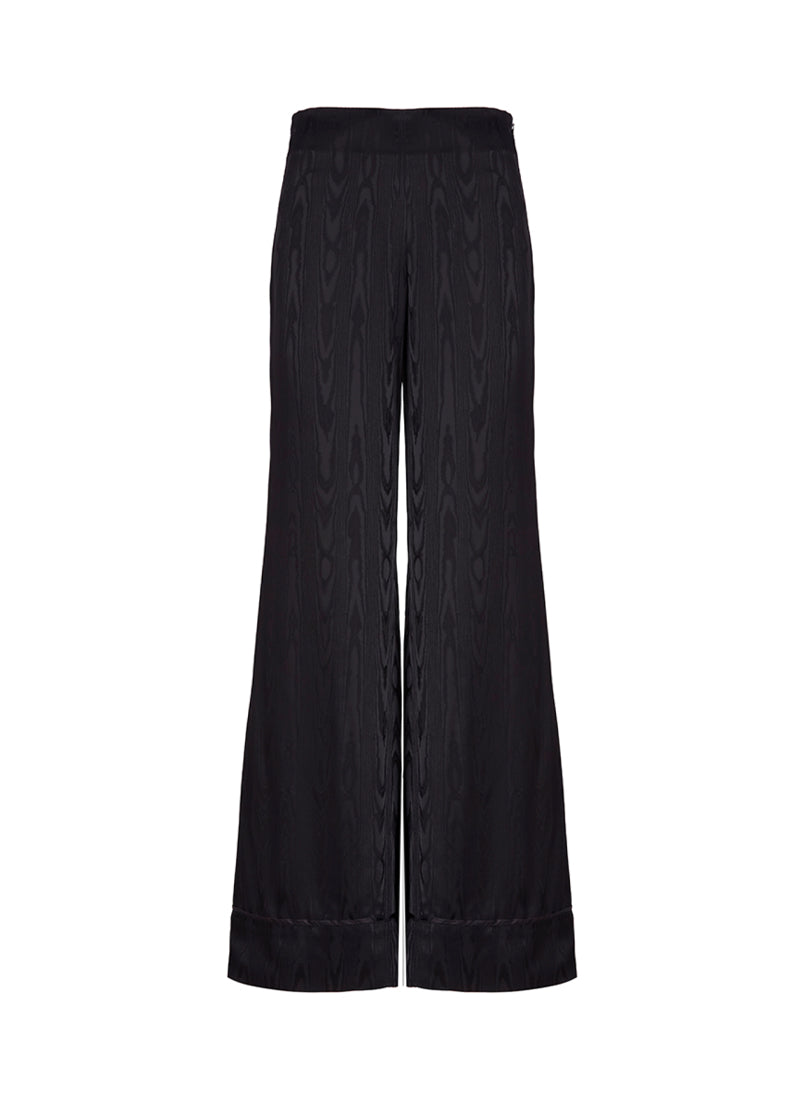 Piped Side-Zip Palazzo Pant