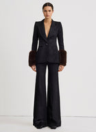 Piped Side-Zip Palazzo Pant