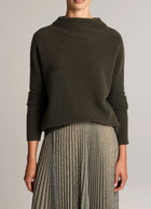 Plush Cashmere Funnel-Neck Sweater