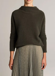 Plush Cashmere Funnel-Neck Sweater