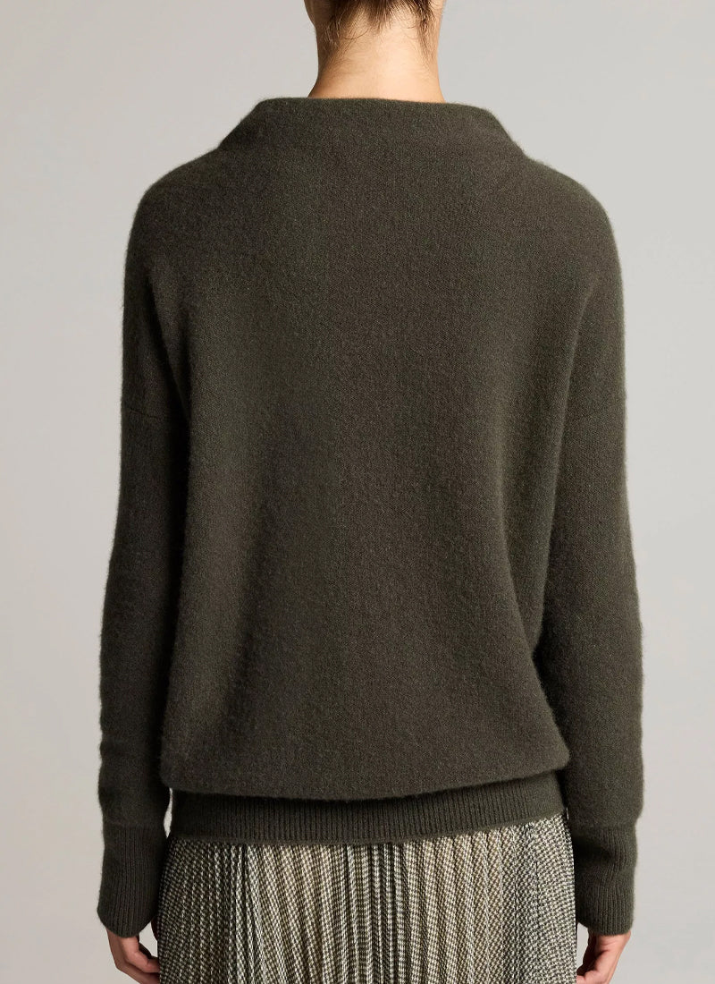 Plush Cashmere Funnel-Neck Sweater