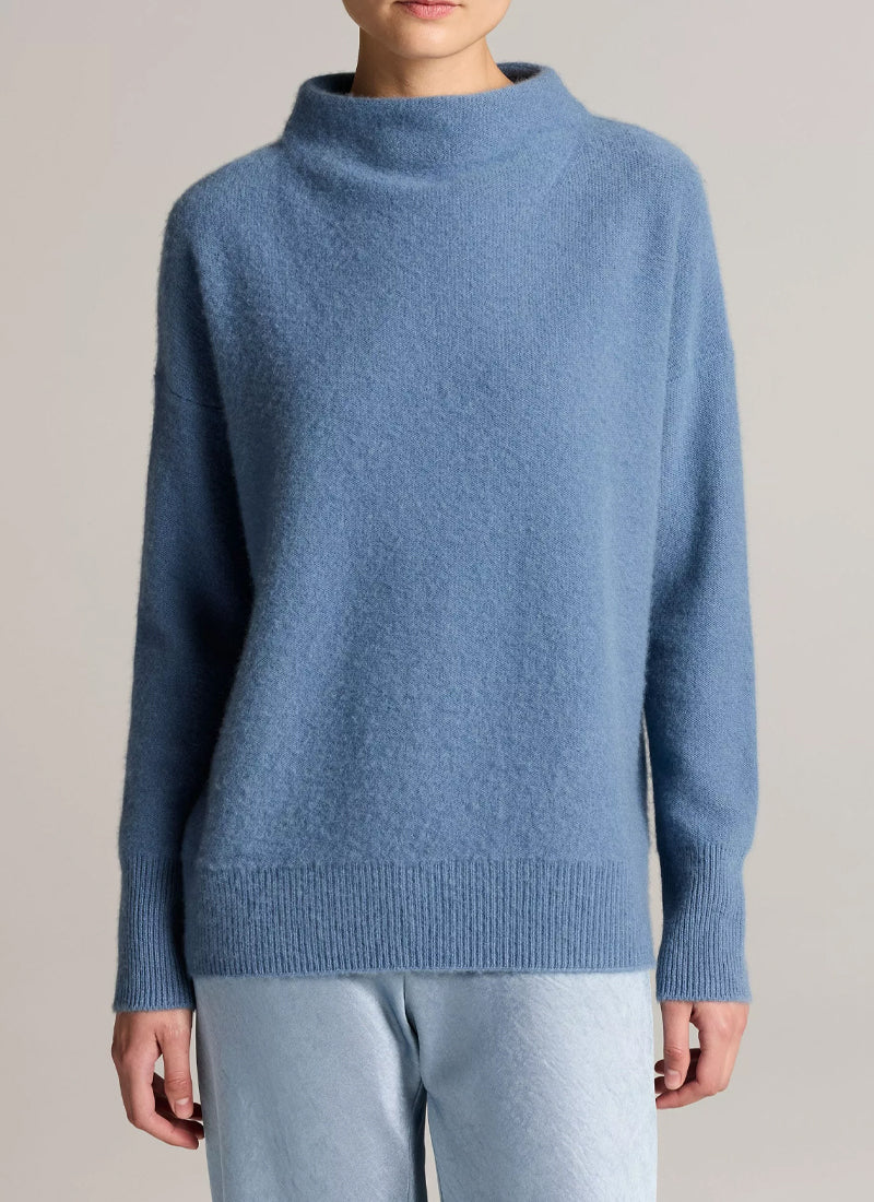 Plush Cashmere Funnel-Neck Sweater