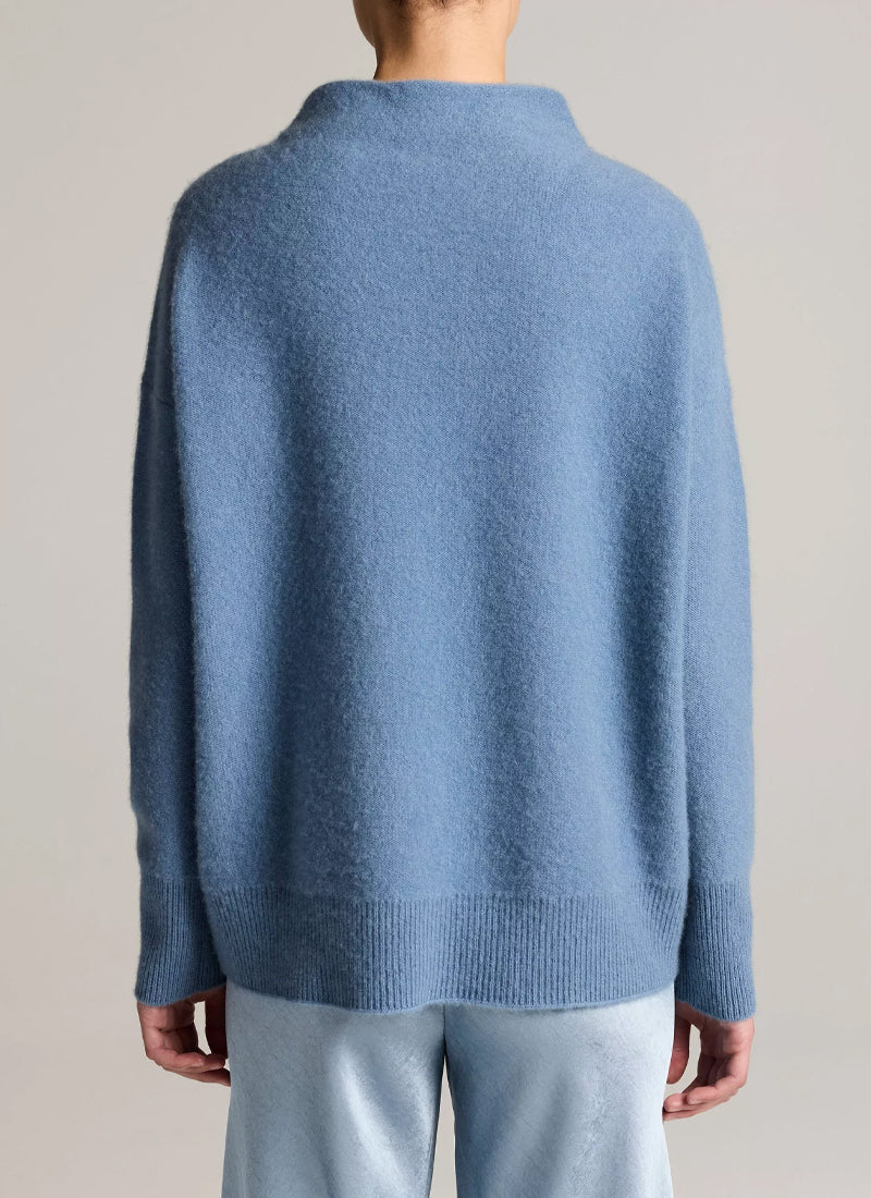 Plush Cashmere Funnel-Neck Sweater