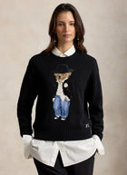Polo Bear Cotton Knit Crew Neck Pullover