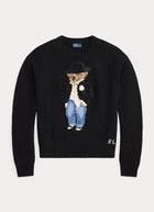 Polo Bear Cotton Knit Crew Neck Pullover