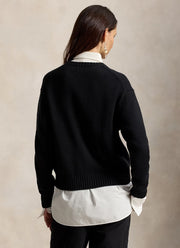 Polo Bear Cotton Knit Crew Neck Pullover
