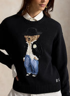 Polo Bear Cotton Knit Crew Neck Pullover