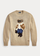 Polo Bear Cotton Knit Crew Neck Sweater