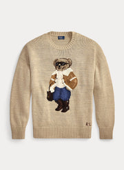 Polo Bear Cotton Knit Crew Neck Sweater
