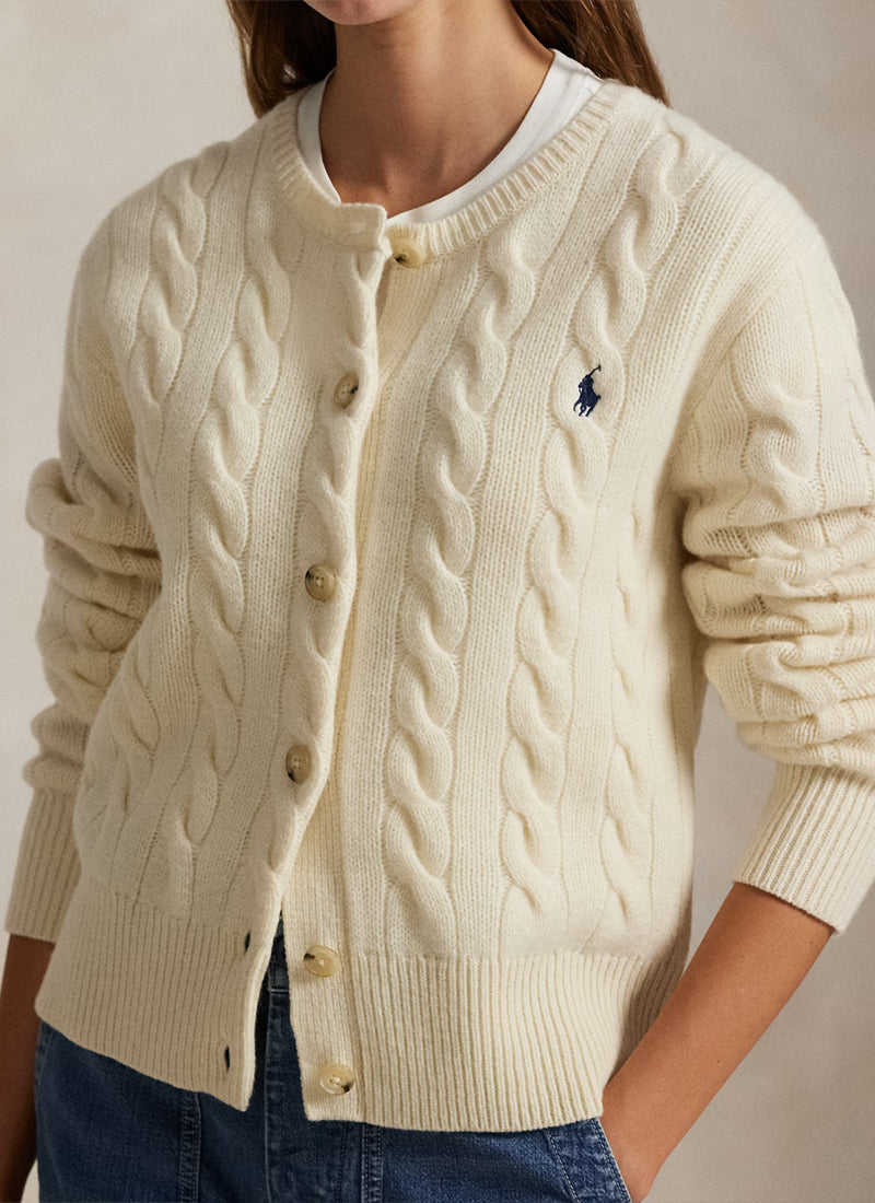 Cable Knit Cashmere Blend Cardigan