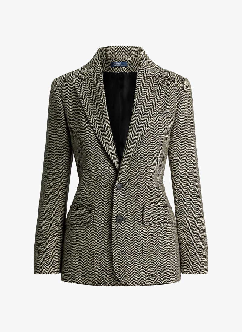 Single-Breasted Herringbone Blazer