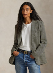 Single-Breasted Herringbone Blazer