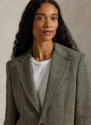 Single-Breasted Herringbone Blazer