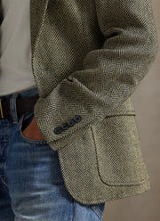 Single-Breasted Herringbone Blazer