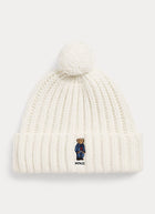 Pom Pom Denim Bear Beanie