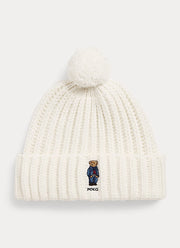 Pom Pom Denim Bear Beanie