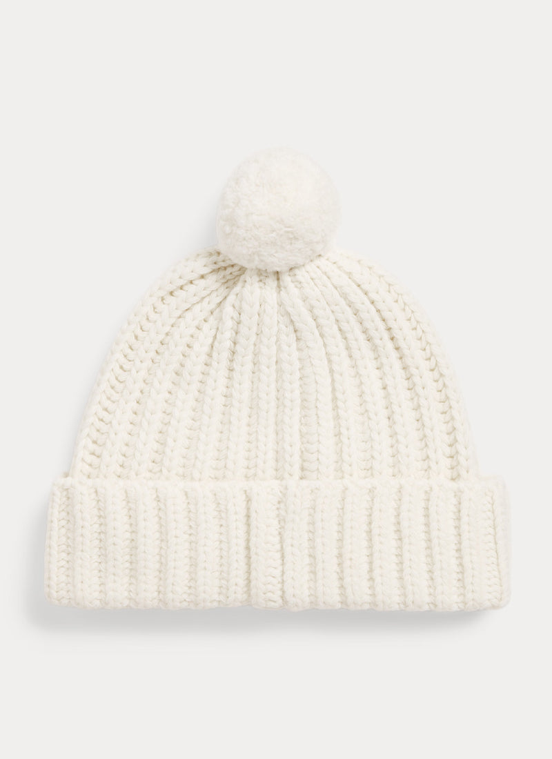 Pom Pom Denim Bear Beanie