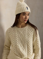 Pom Pom Denim Bear Beanie