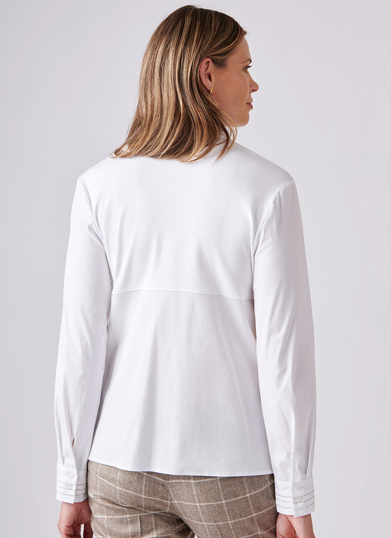 Peserico Popeline Shirt With Decorative Collar
