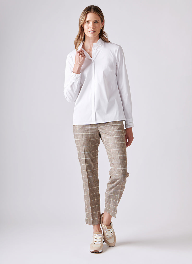 Peserico Popeline Shirt With Decorative Collar