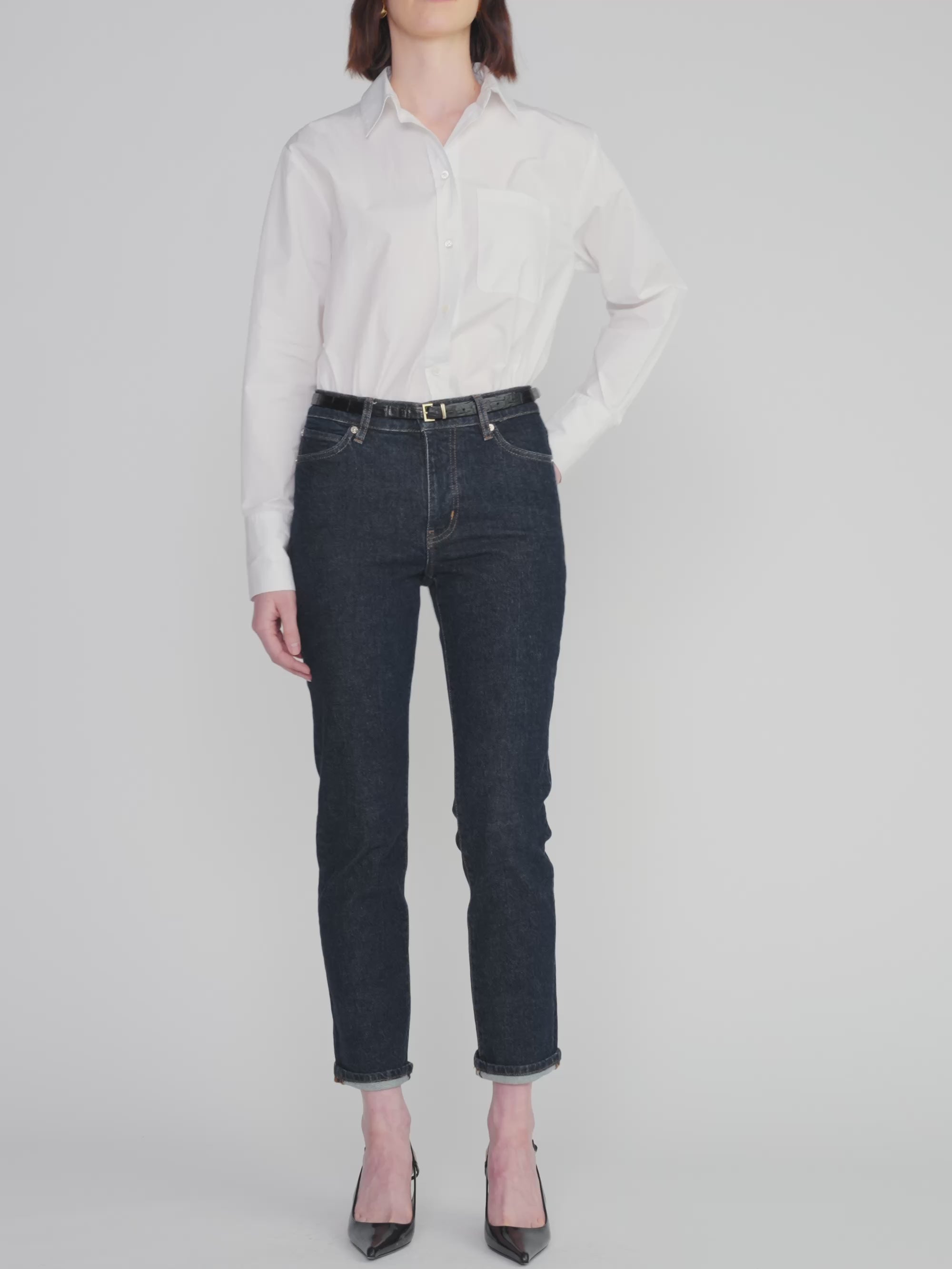 Borrowed Straight Leg Jeans FRAME at Andrews