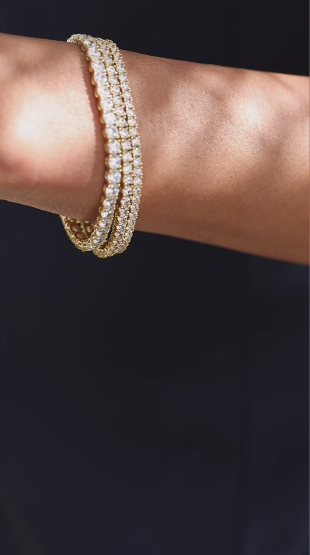 Carat London Vianne Round Prong Tennis Bracelet 18k Gold Vermeil