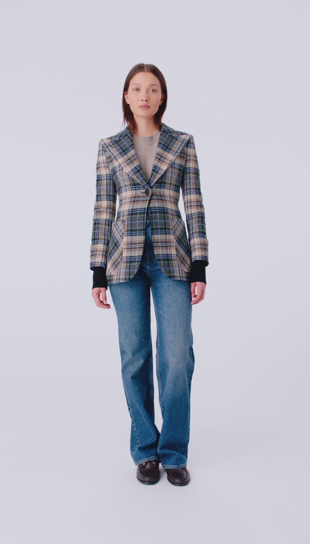  Rib Cuff Plaid Birkin Blazer by Smythe at Andrews 