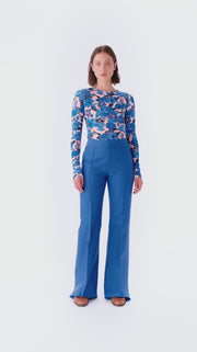 The Wide Leg Pintuck Trouser by Smythe