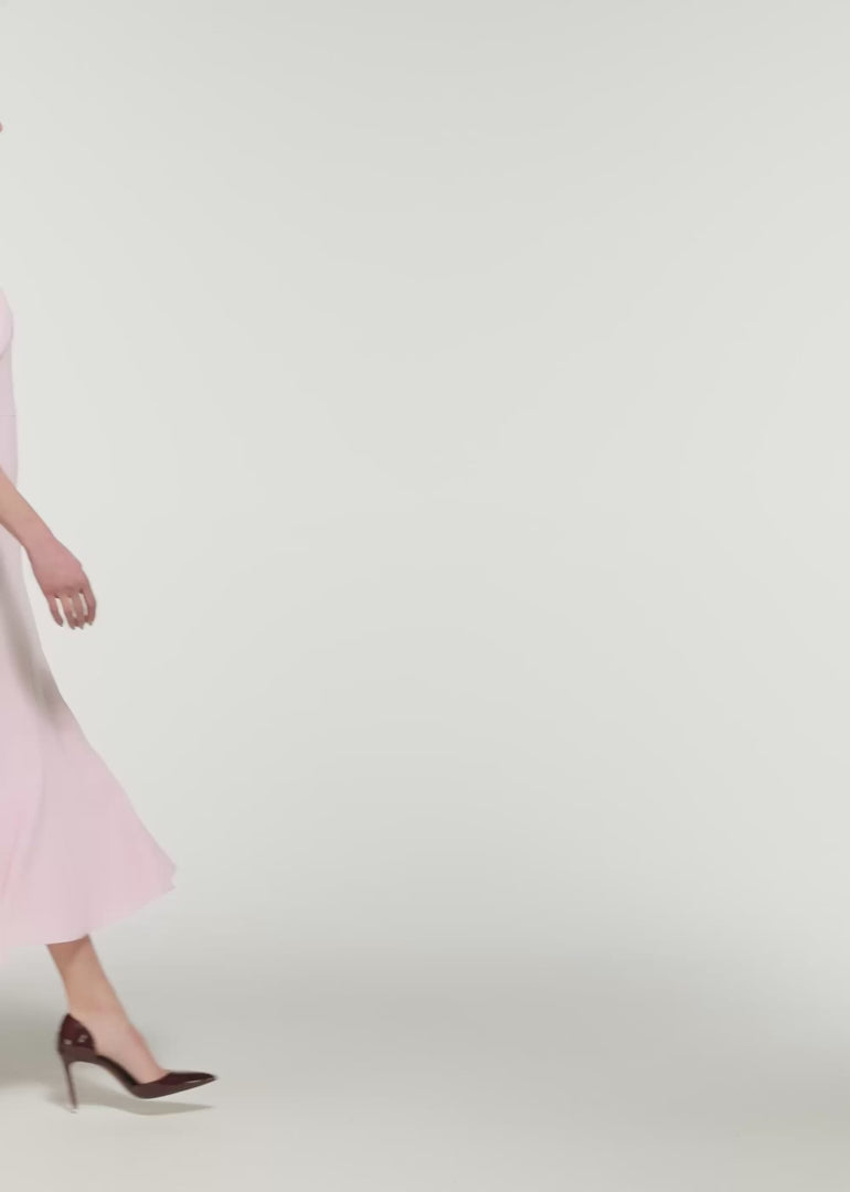 Short Sleeve Twist Drape Midi Dress by Roland Mouret