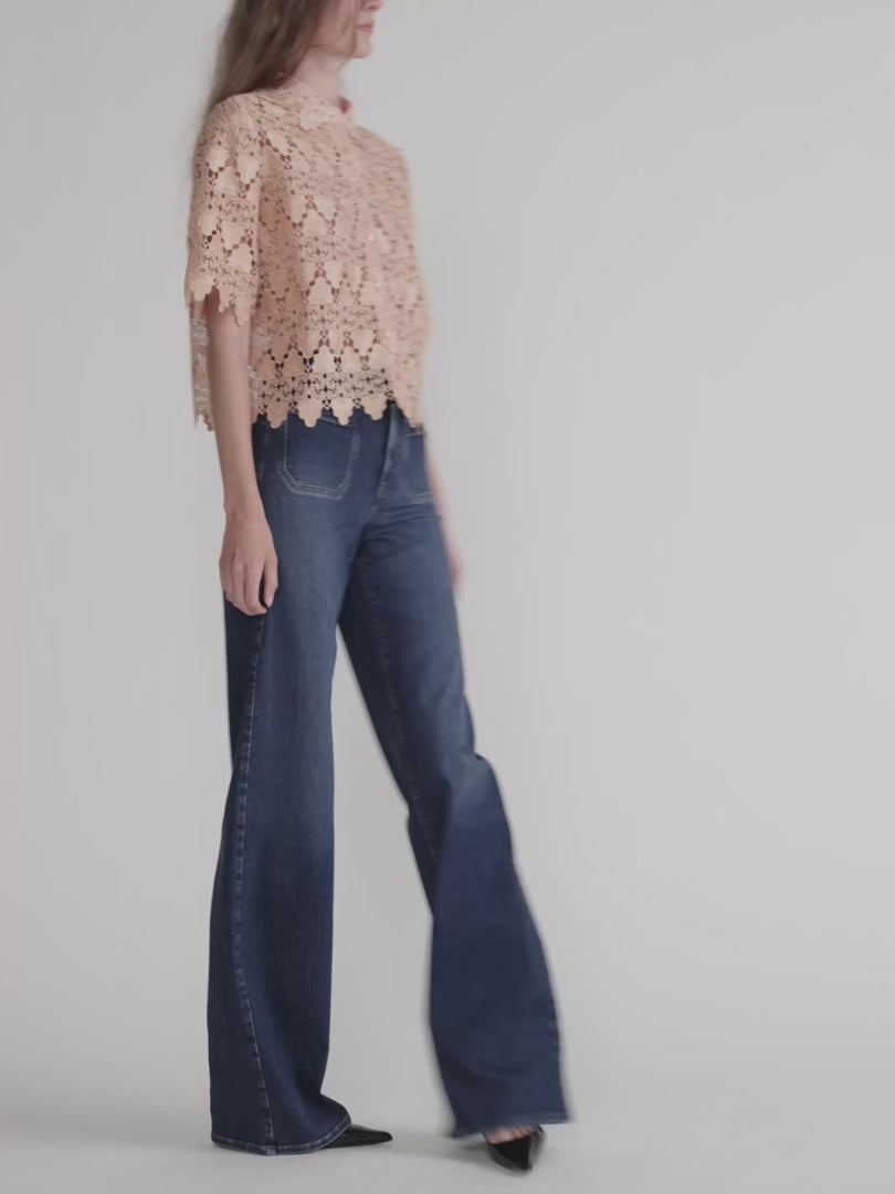  Le Slim Palazzo Modernist Pocket Wide Leg Jeans by FRAME at Andrews 