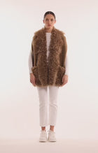 Semicurly Merino Tigrados Shearling Vest by BLANCHA at Andrews