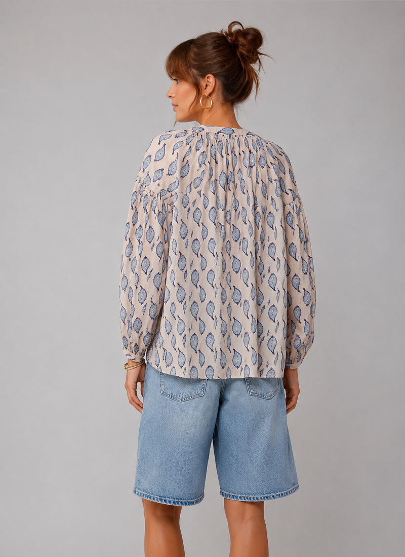  Printed Button Up Blouse by MILOS at Andrews 