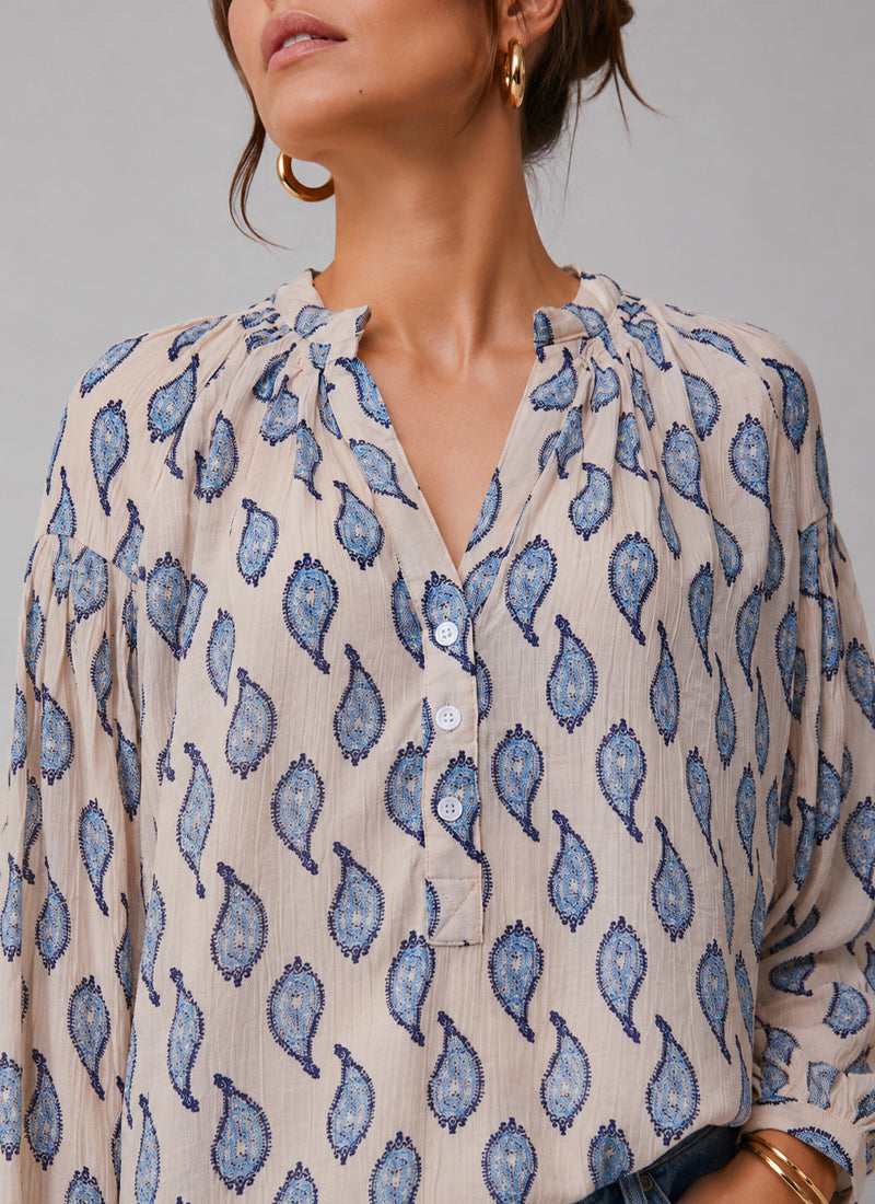  Printed Button Up Blouse by MILOS at Andrews 