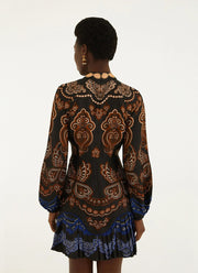 Nicole Ruffled Long Sleeve Mini Dress