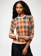 Printed Merino Turtleneck Top