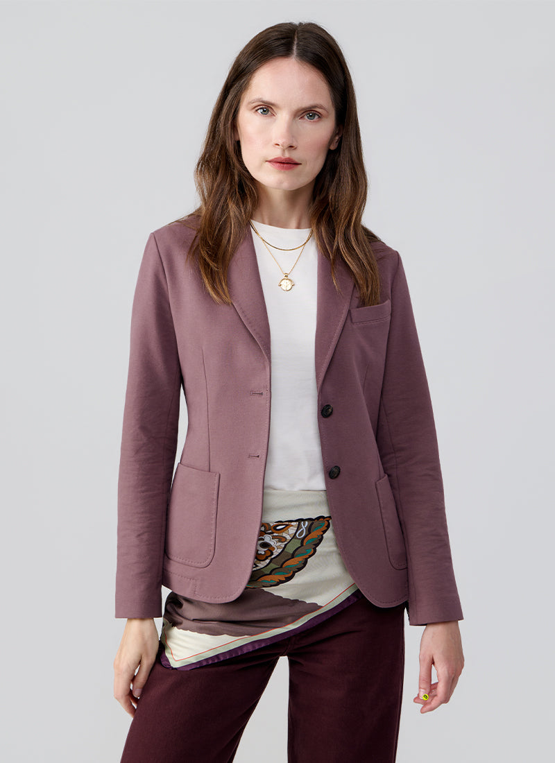 Slim Fit Light Fleece 2 Button Blazer