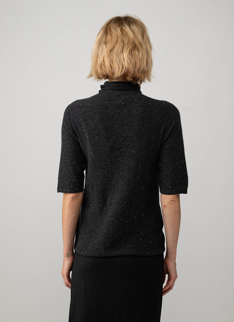 Dakota Knit Short Sleeve Turtleneck Sweater