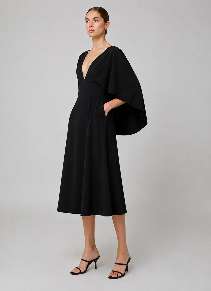 Quetzal Cape Sleeve Long Dress