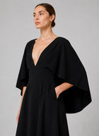 Greta Constantine Quetzal Cape Sleeve Long Dress