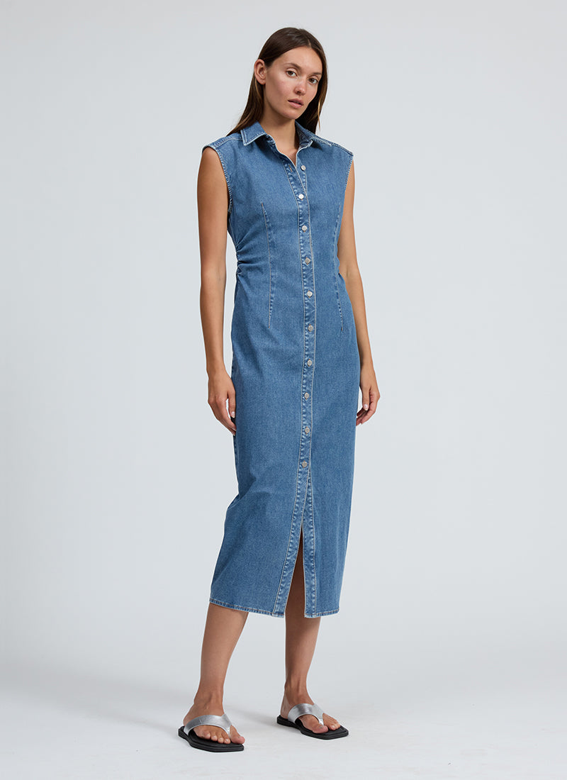 rag & bone Airflex Leah Denim Midi Dress