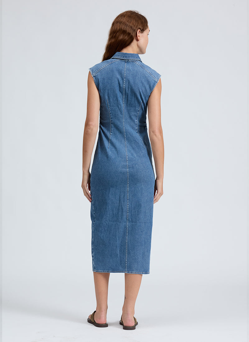 rag & bone Airflex Leah Denim Midi Dress