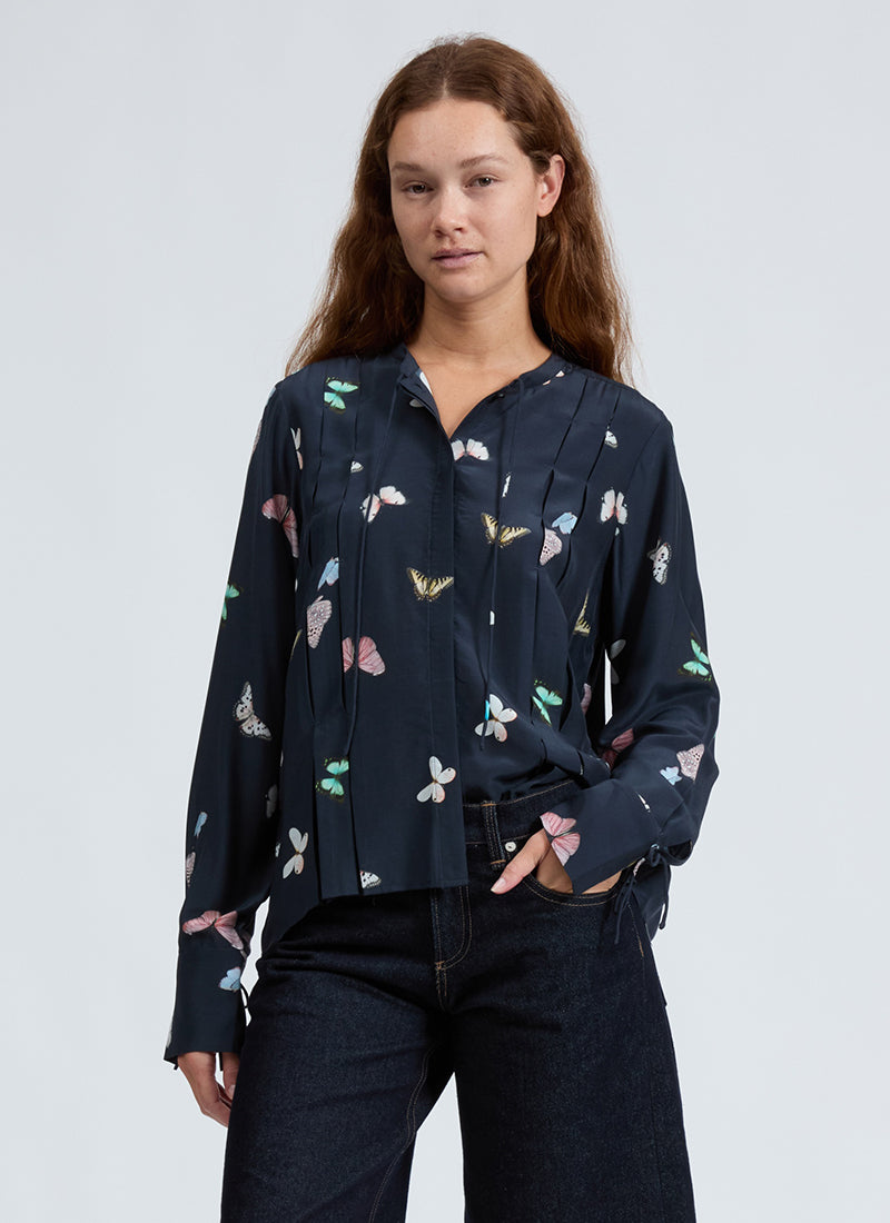 rag & bone Adren Printed Pleated Blouse