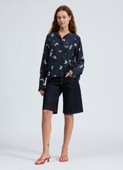 rag & bone Adren Printed Pleated Blouse