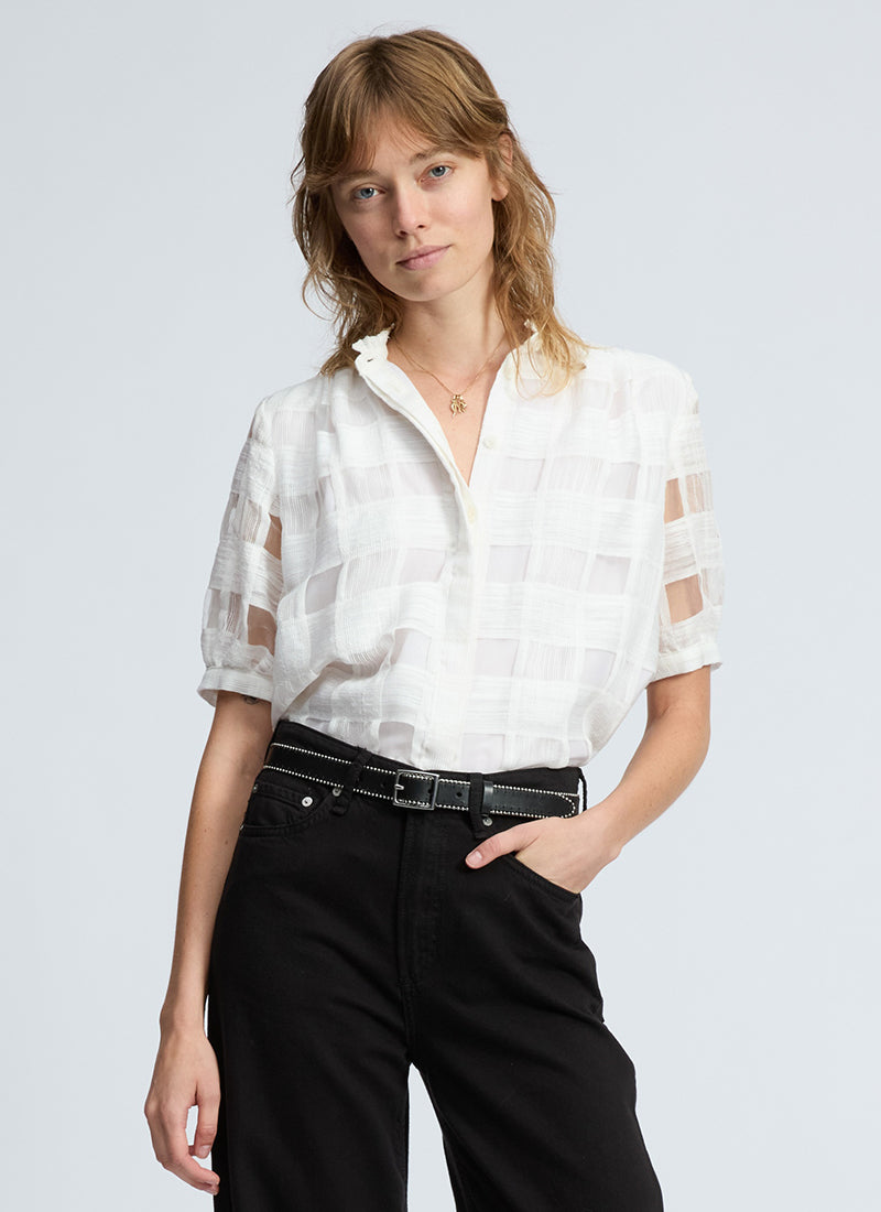 rag & bone Jordan Short Sleeve Plaid Top
