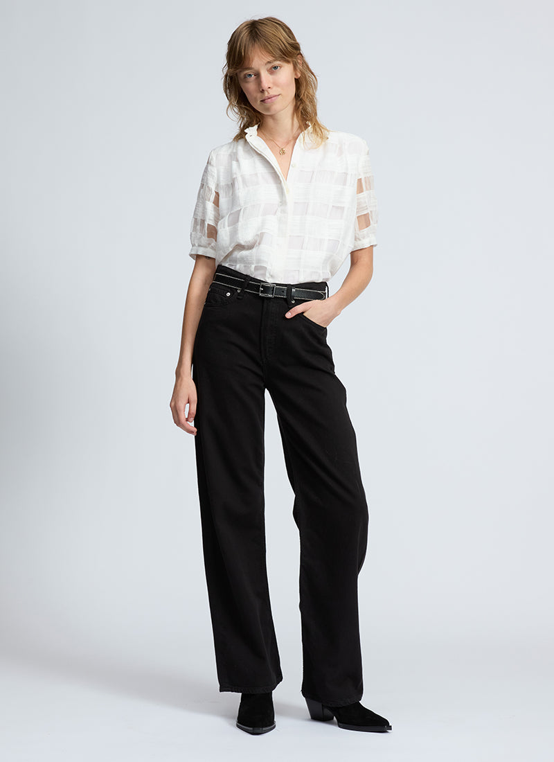 rag & bone Jordan Short Sleeve Plaid Top