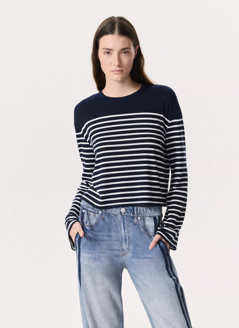 rag & bone The Knit Stripe Boxy Long Sleeve T-Shirt