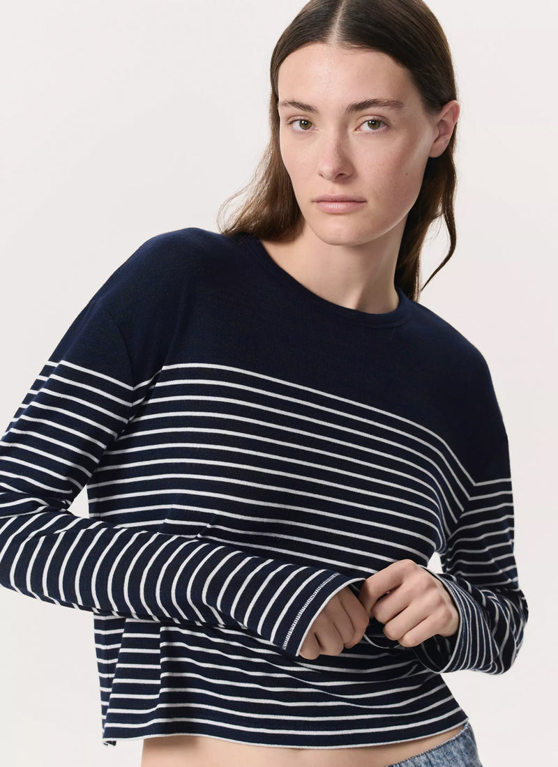 rag & bone The Knit Stripe Boxy Long Sleeve T-Shirt