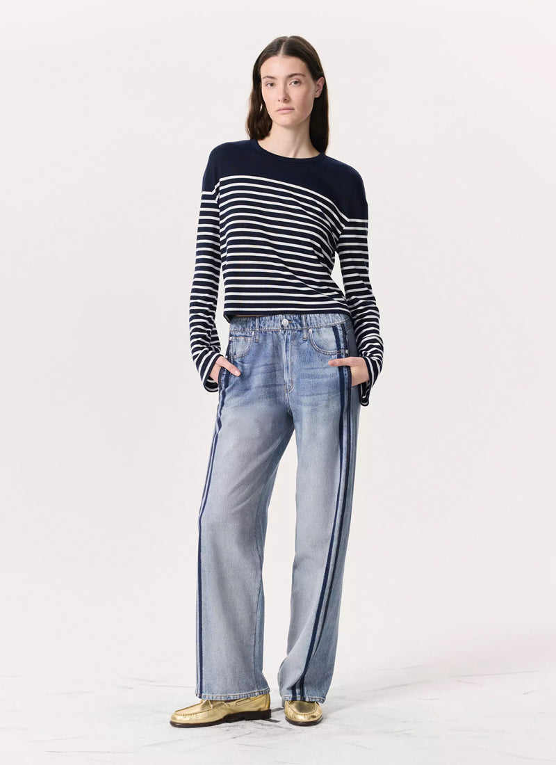 rag & bone The Knit Stripe Boxy Long Sleeve T-Shirt