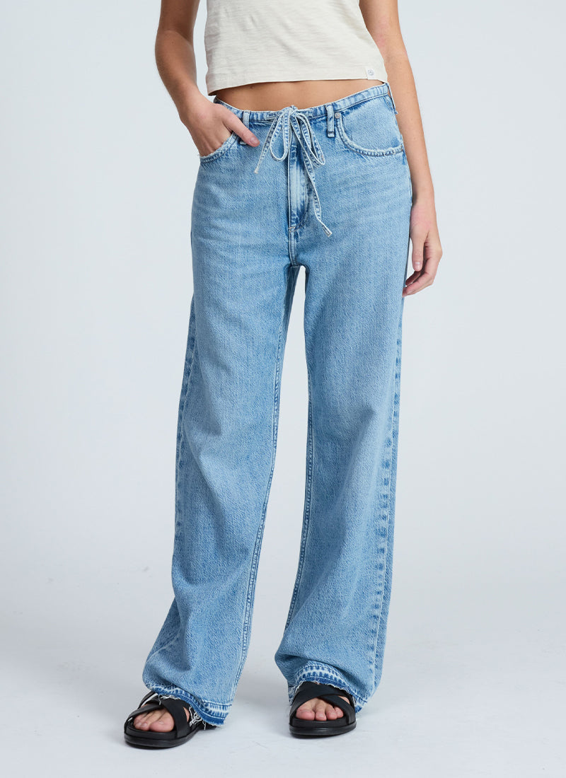 rag & bone Phoebe Dstring Ultra Feather Wide Leg Jeans
